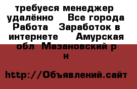 требуеся менеджер (удалённо) - Все города Работа » Заработок в интернете   . Амурская обл.,Мазановский р-н